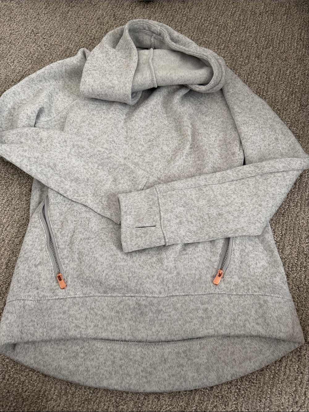 Old Navy Light Gray Cowl Neck Pullover with Zip Pockets